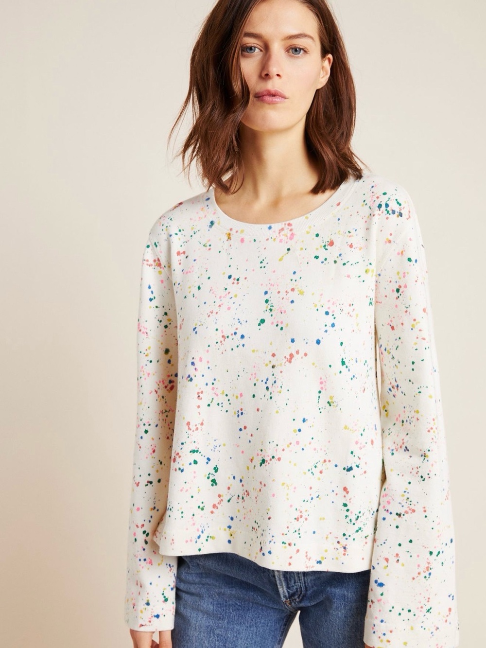 Maeve By Anthropologie “Jamie” Paint-Speckled Sweatshirt - EUC